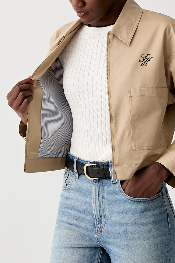 Tommy Hilfiger prechodná bunda dámska bavlnená s elastanom WW0WW50144