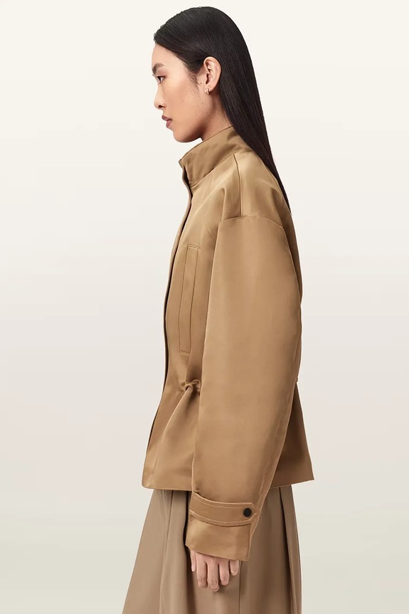 AllSaints krótka kurtka damska LUELLAH W006OE brązowy