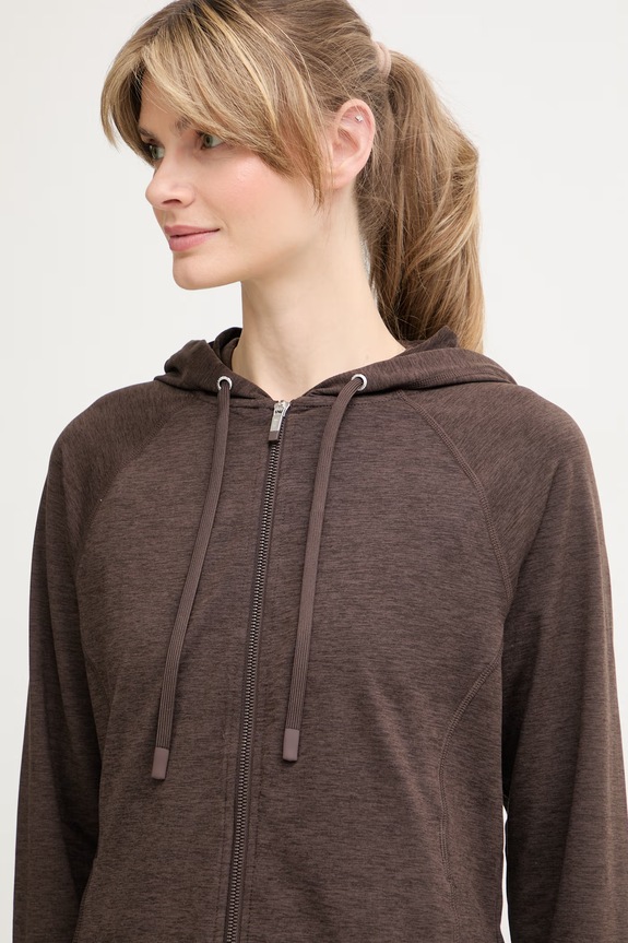 DKNY bluza rozpinana z kapturem damska brązowy DP6J9767