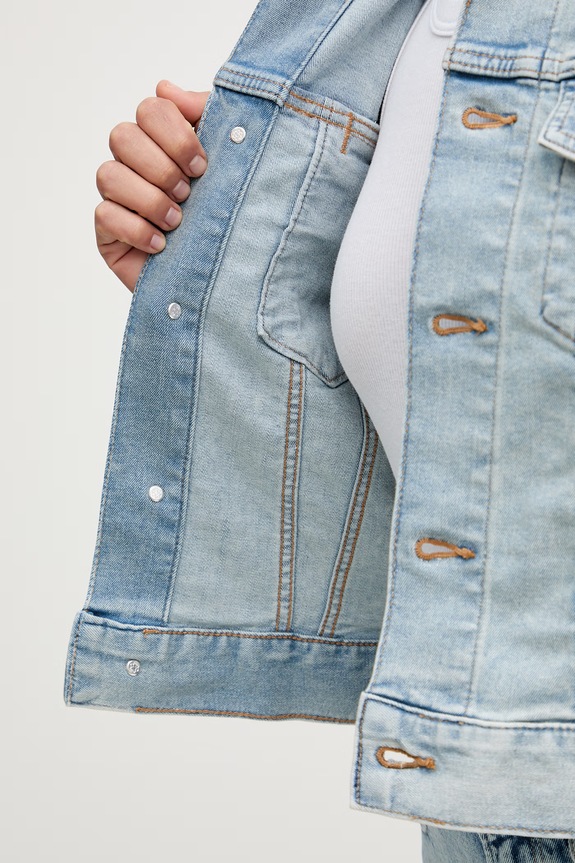 Calvin Klein Jeans дънково яке дамско с памук LV047G925G син