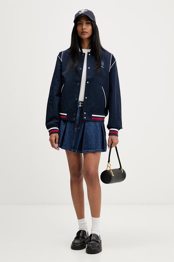 Tommy Jeans яке бомбър дамско DW0DW22919 тъмносин AW26