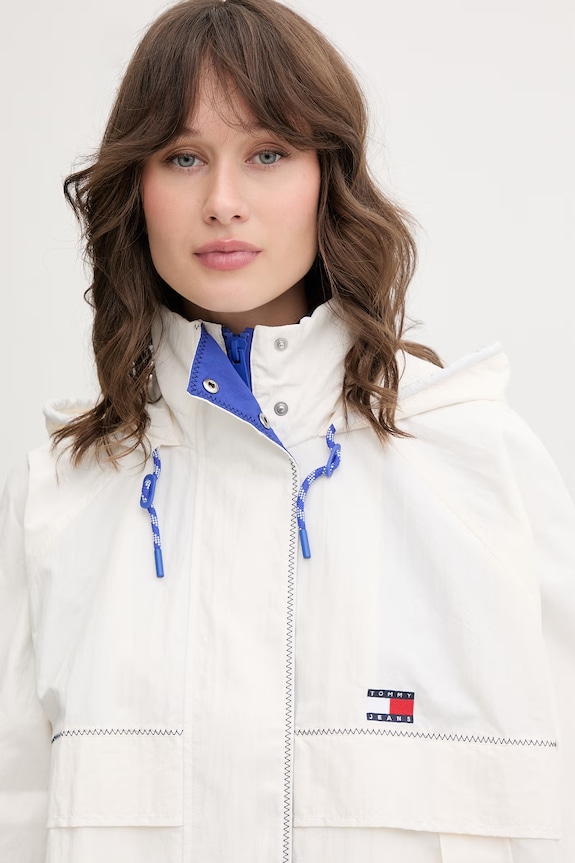 Tommy Jeans prechodná bunda dámska béžová DW0DW22915