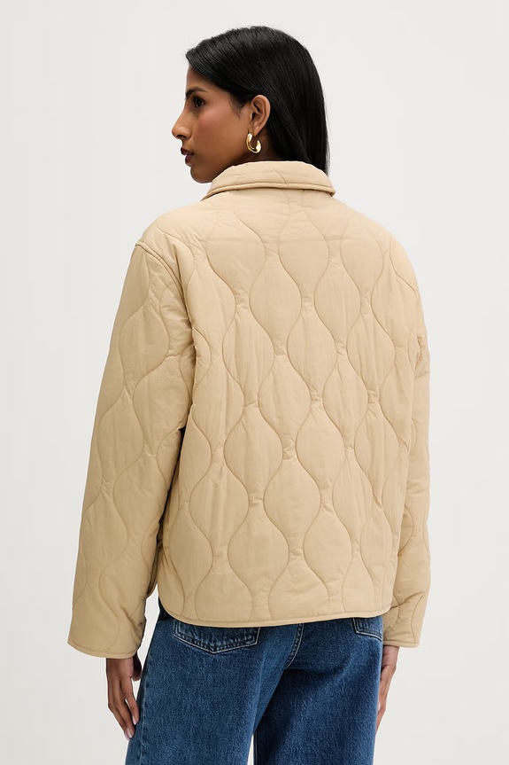 Ρούχα Tommy Jeans μεταβατικό μπουφάν γυναικείο DW0DW22909 μπεζ