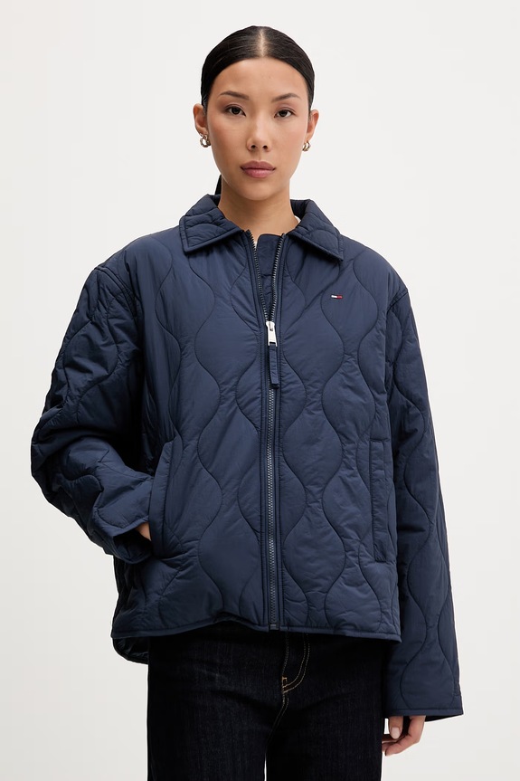 Tommy Jeans μεταβατικό μπουφάν γυναικείο σκούρο μπλε DW0DW22909