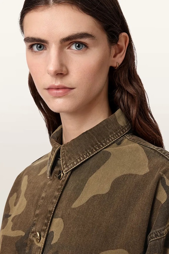 AllSaints košilová bunda dámská bavlněná HETTIE W120PA
