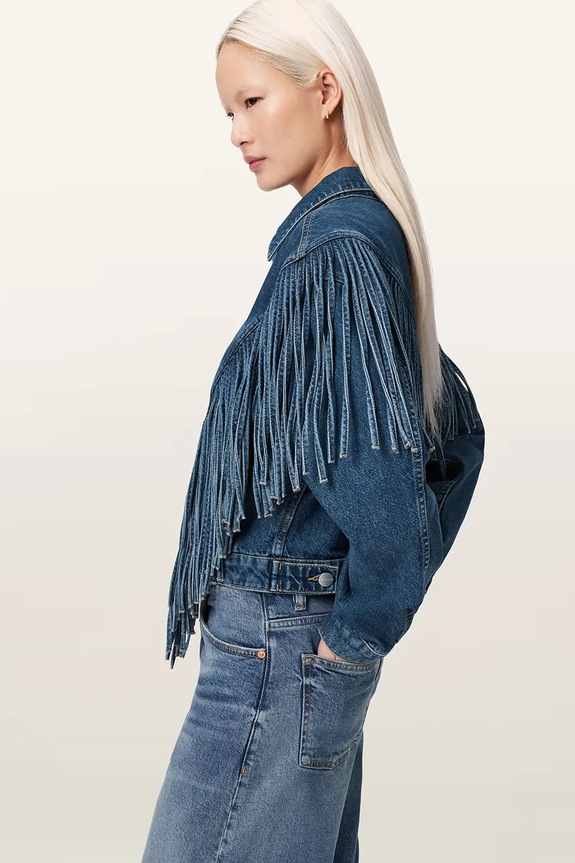 AllSaints kurtka jeansowa damska MARLENE granatowy W069OE