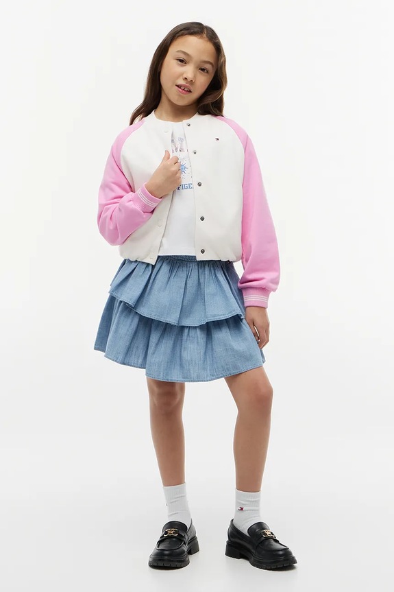 Tommy Hilfiger kurtka varsity dziecięca biały KG0KG09444.9BY2