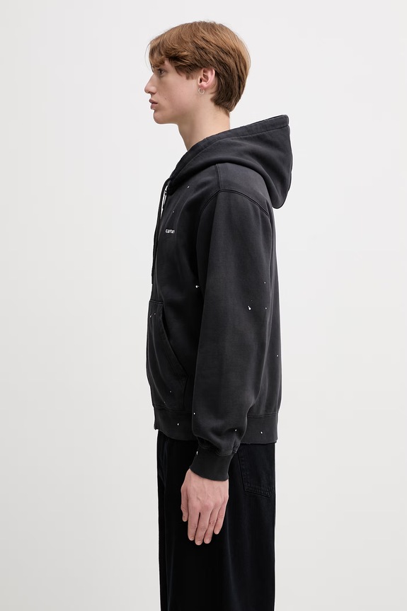 Carhartt WIP Hooded Painter bluza rozpinana z kapturem bawełniana męska I036913 czarny AW26