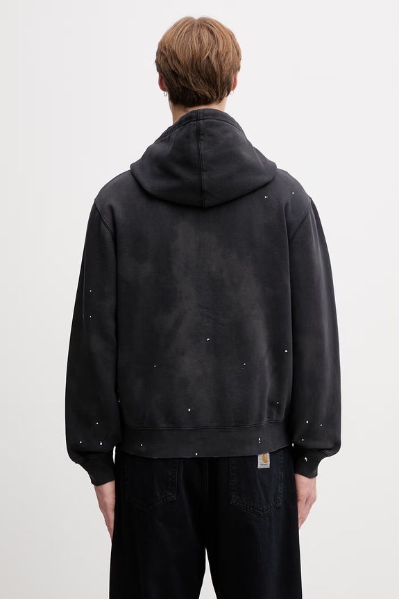Odzież Carhartt WIP Hooded Painter bluza rozpinana z kapturem bawełniana męska I036913 czarny