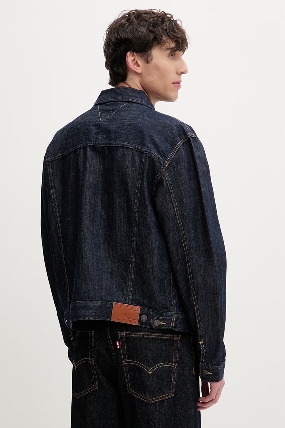 Odjeća Tommy Jeans jakna u stilu košulje za muškarce traper DM0DM23328 mornarsko plava