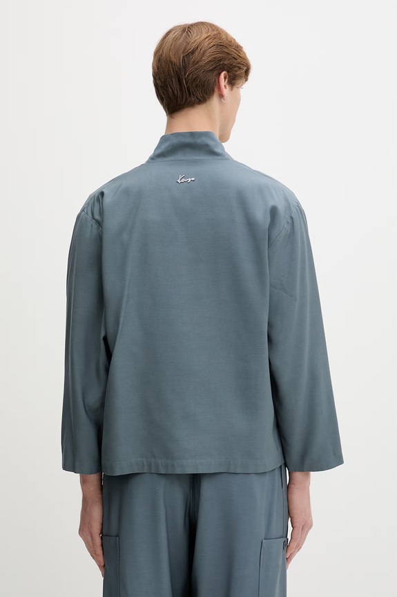 Oblečení Kenzo sako pánské s příměsí vlny FG65VE1409TX modrá