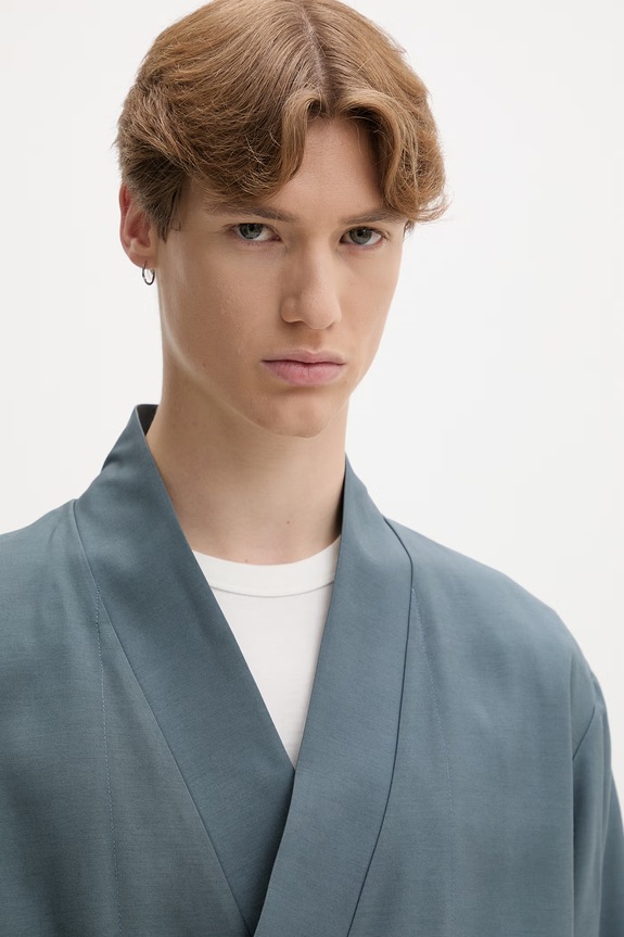 Kenzo sako pánské s příměsí vlny modrá FG65VE1409TX