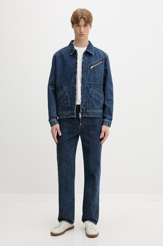 Kenzo džínsová bunda pánska FG65DB1076U3 tmavomodrá AW26