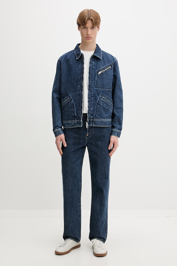 Kenzo džínsová bunda pánska FG65DB1076U3 tmavomodrá AW26