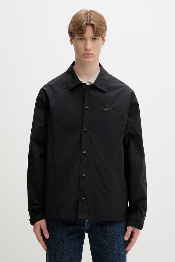 Kenzo демисезонная куртка для мужчин с хлопком чёрный FG65BL0619NI