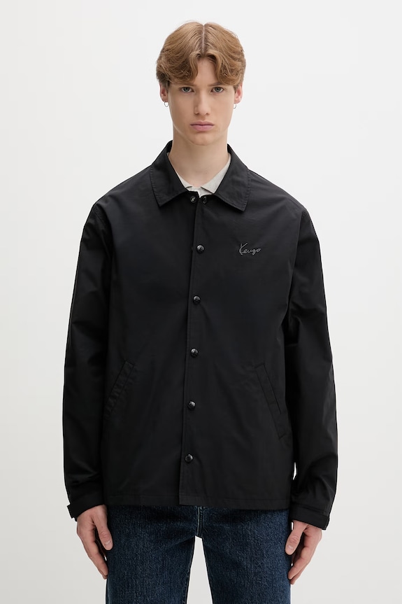 Kenzo демисезонная куртка для мужчин с хлопком чёрный FG65BL0619NI
