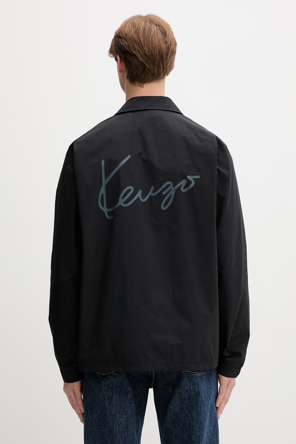 Одежда Kenzo демисезонная куртка для мужчин с хлопком FG65BL0619NI чёрный