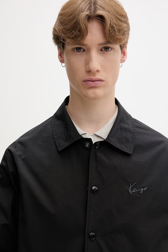Kenzo демисезонная куртка для мужчин с хлопком чёрный FG65BL0619NI