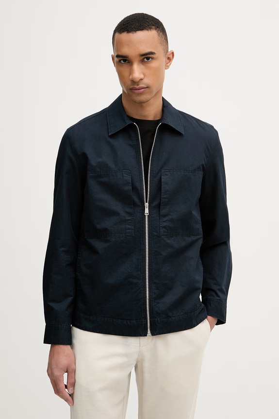 Marc O'Polo giacca di mezza stagione da uomo con lino blu navy 5000014239