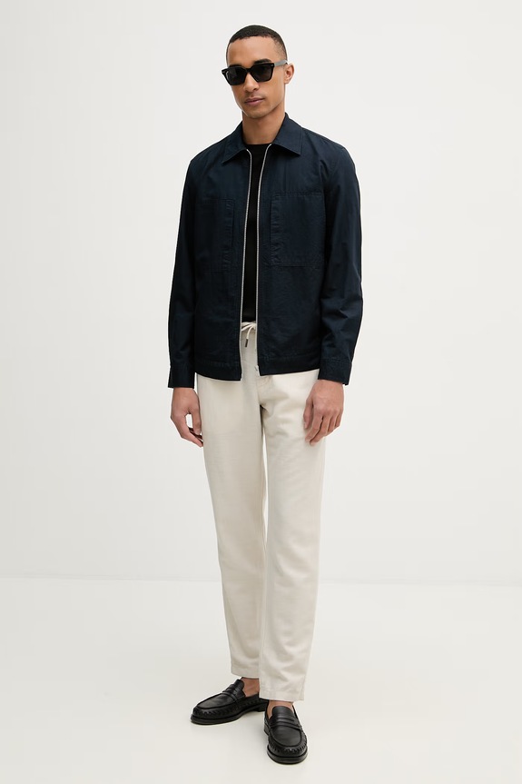 Marc O'Polo giacca di mezza stagione da uomo con lino 5000014239 blu navy AW26