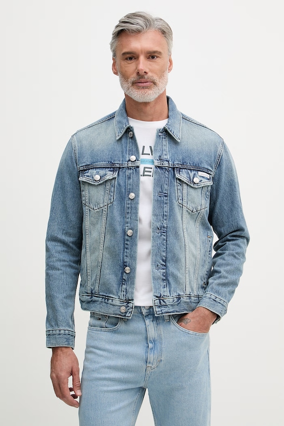 Calvin Klein Jeans дънково яке мъжко от деним син LV04RF957G