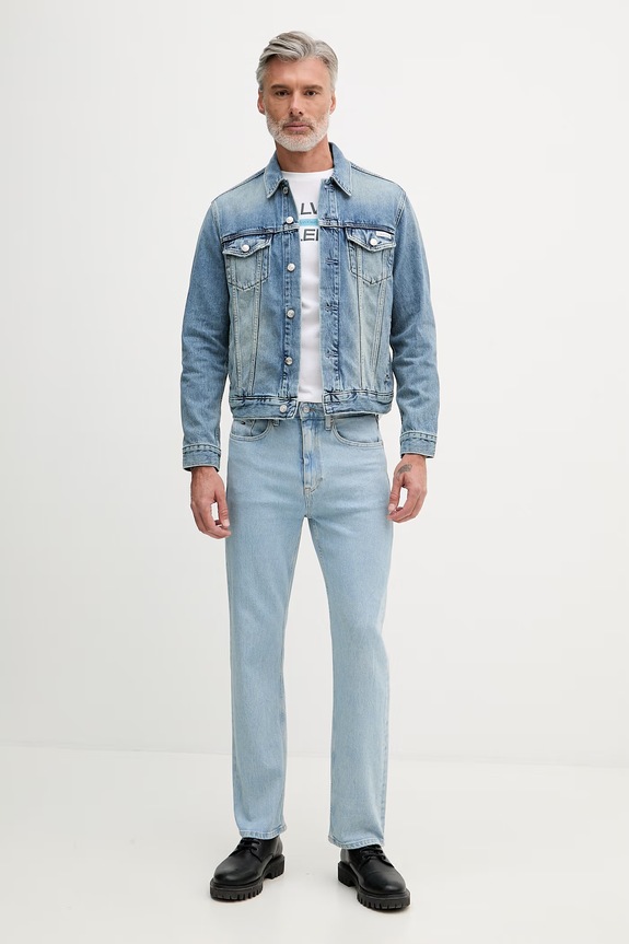 Calvin Klein Jeans дънково яке мъжко от деним LV04RF957G син AW26
