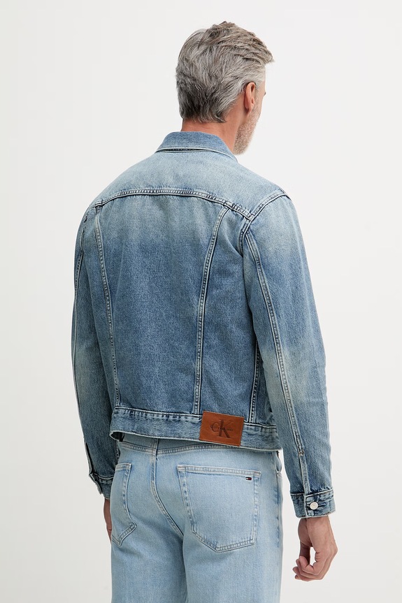 Дрехи Calvin Klein Jeans дънково яке мъжко от деним LV04RF957G син