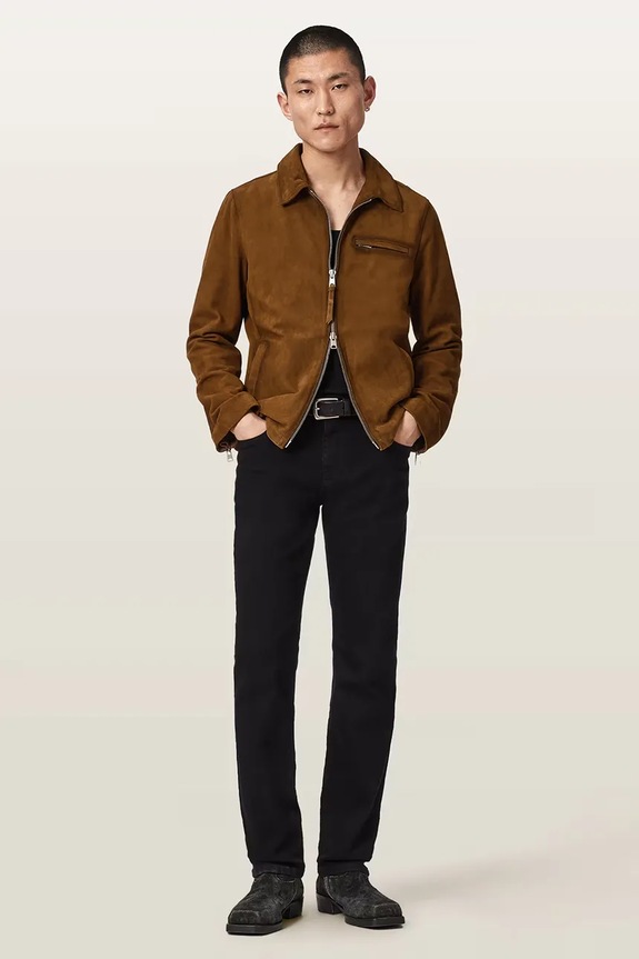 Одяг AllSaints демісезонна куртка чоловіча замшева ASHWOOD M043LE коричневий