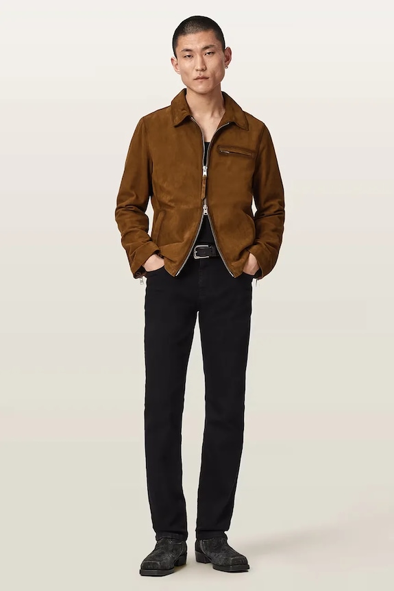 Одяг AllSaints демісезонна куртка чоловіча замшева ASHWOOD M043LE коричневий