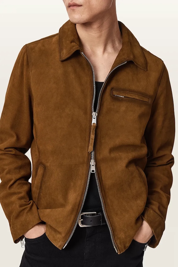 AllSaints демісезонна куртка чоловіча замшева ASHWOOD коричневий M043LE