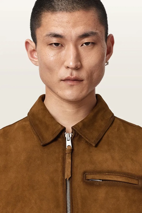 AllSaints демісезонна куртка чоловіча замшева ASHWOOD M043LE коричневий