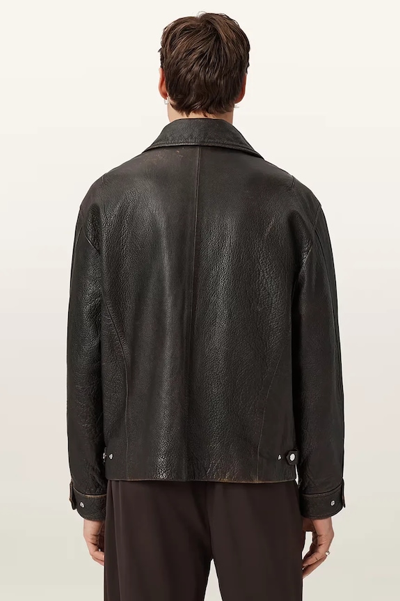 AllSaints kurtka męska skórzana STARDAY M026LE szary AW26