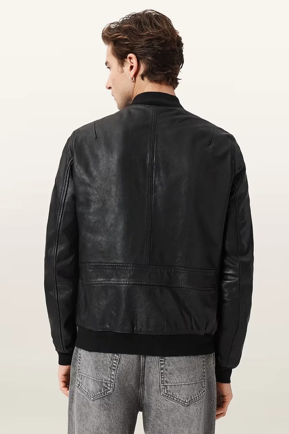AllSaints bomberka męska skórzana MORTEN M011LF czarny AW26