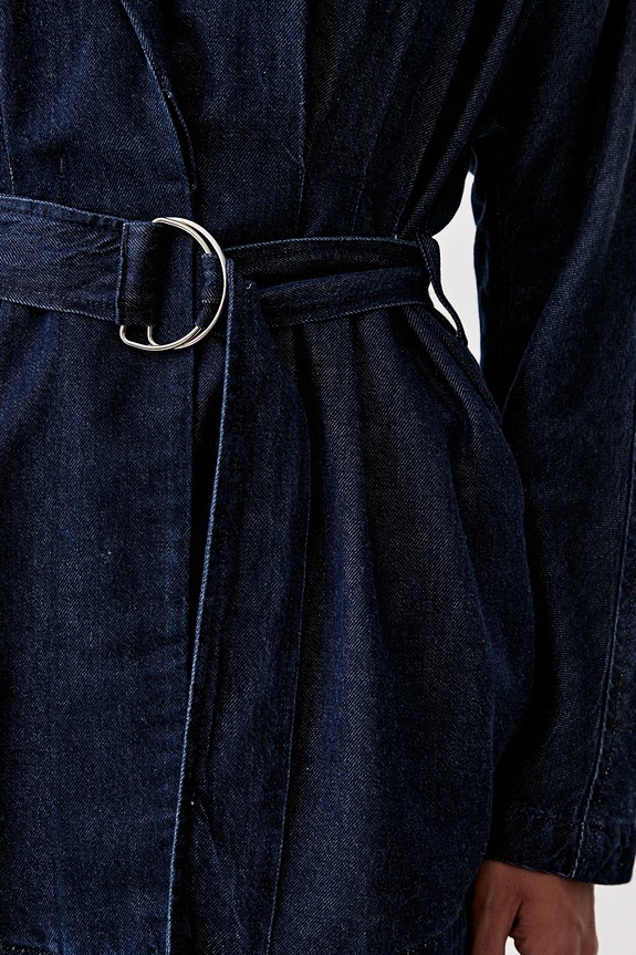 rag & bone marynarka jednorzędowa damska jeansowa Mandi RJ4C26P4UOR granatowy