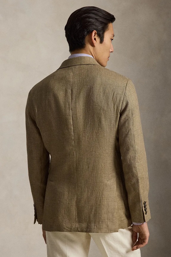 Polo Ralph Lauren sako pánské se lnem 715B19077 zelená AW26