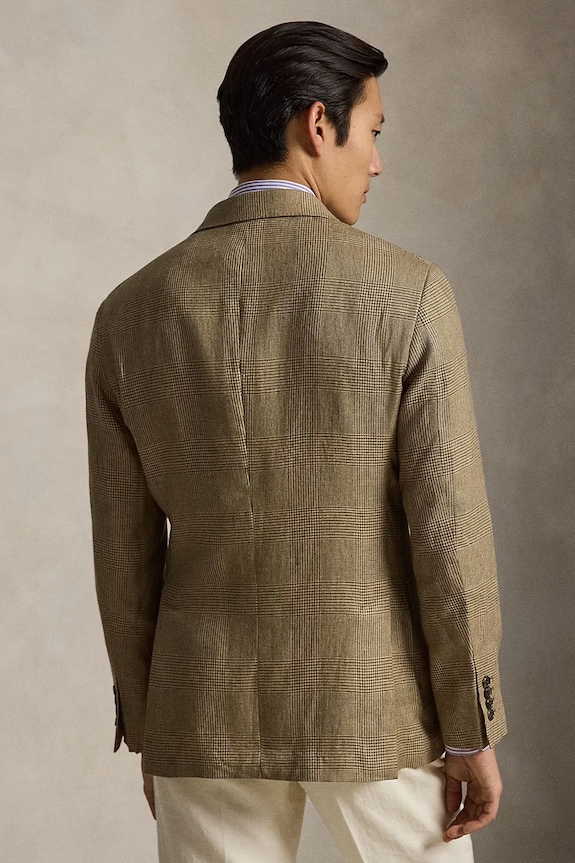 Polo Ralph Lauren sako pánské se lnem 715B19077 zelená AW26