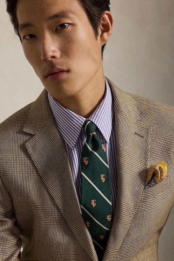 Polo Ralph Lauren sako pánské se lnem 715B19077 zelená
