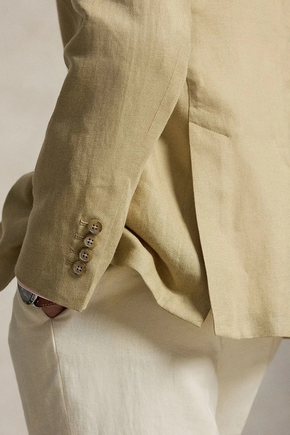 Polo Ralph Lauren пиджак для мужчин со льном 715B19047 бежевый