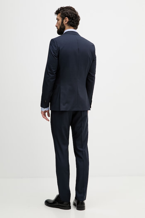 Oblečení BOSS dvoudílný oblek pánský vlněný H-Huge-2Pcs-263 50569798 námořnická modř
