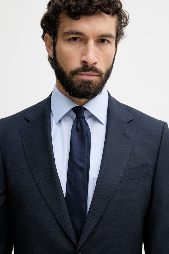 BOSS dvoudílný oblek pánský vlněný H-Huge-2Pcs-263 50569798 námořnická modř