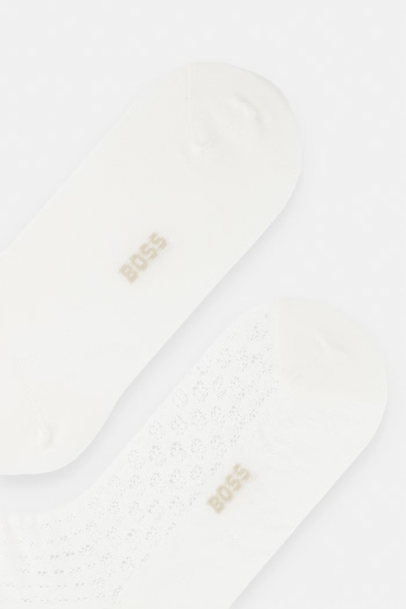 BOSS чорапи дамски с памук 2P QS DropFleur MC W 2 броя 50566701 бежов AW26