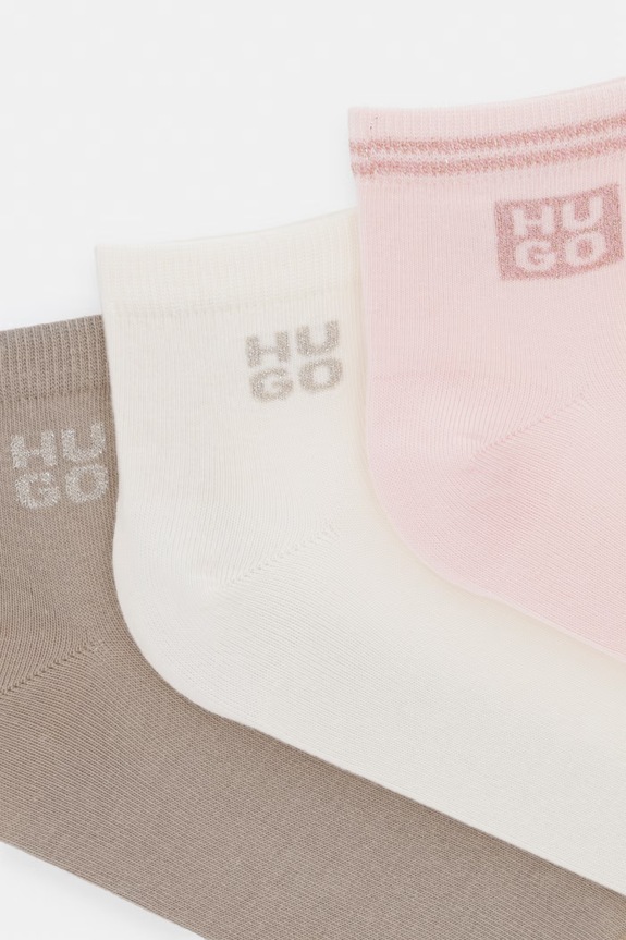 HUGO čarape za žene 3P SH LUREXLOGO CC W 3-pack 50570083 roza AW26