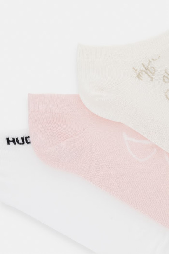 HUGO ponožky dámské s bavlnou 3P AS MONOGRAM CC W 3-pack 50564634 béžová AW26