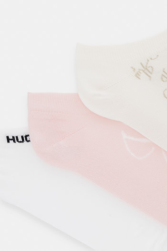 HUGO ponožky dámské s bavlnou 3P AS MONOGRAM CC W 3-pack 50564634 béžová AW26