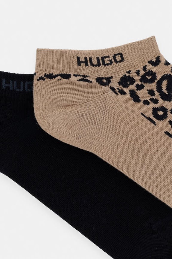 HUGO női zokni pamuttal 2P AS LEO LOGO CC W 2-es csomag 50561161 bézs AW26