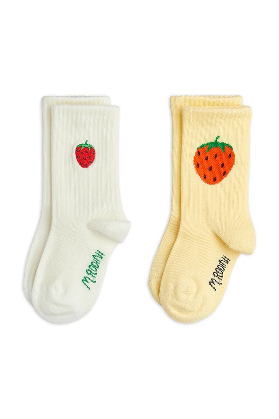 Mini Rodini skarpety dziecięce Strawberry 2-pack biały 26660116