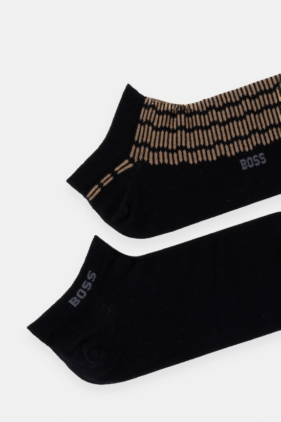 BOSS moške stopalke z bombažem 2P AS Minidesign paket 2 kosov 50564695 črna AW26