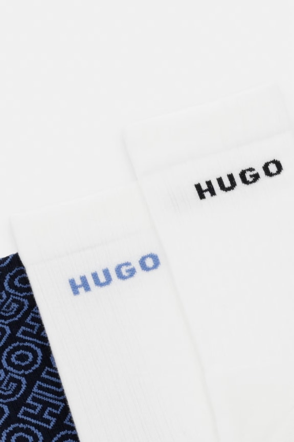 HUGO čarape muške 3P QS LOGO AOP CC 3-pack 50564819 mornarsko plava AW26