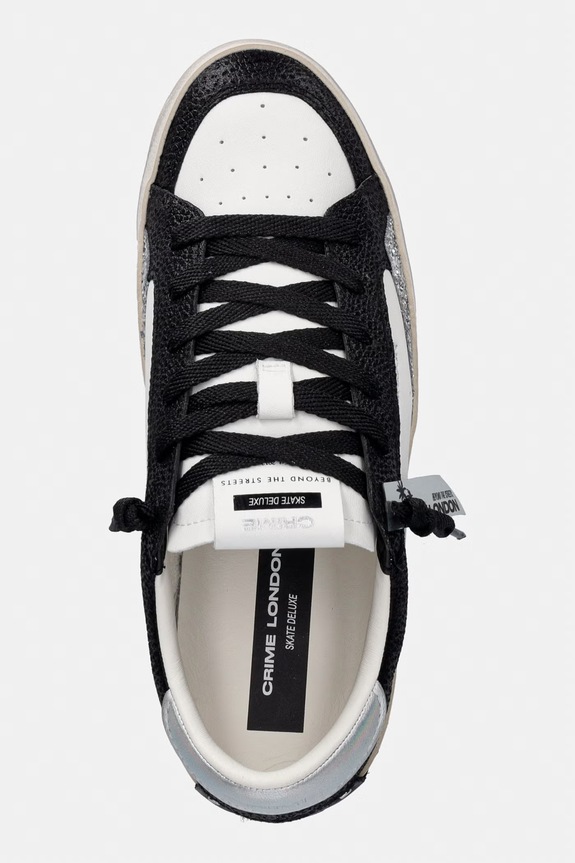 Crime London SK8 DELUXE sneakersy damskie skórzane czarny 22100WA9.20A