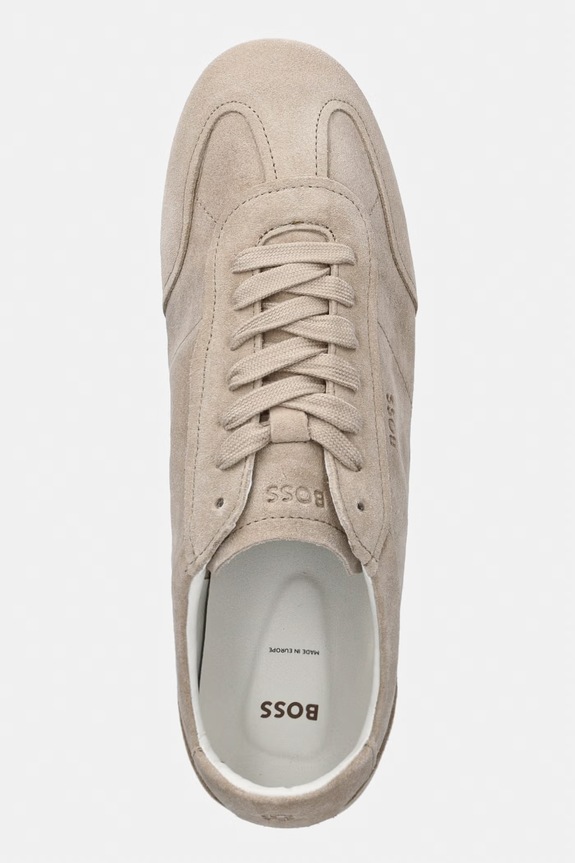 BOSS Solenne sneakers da donna in scamoscio beige 50575226.275